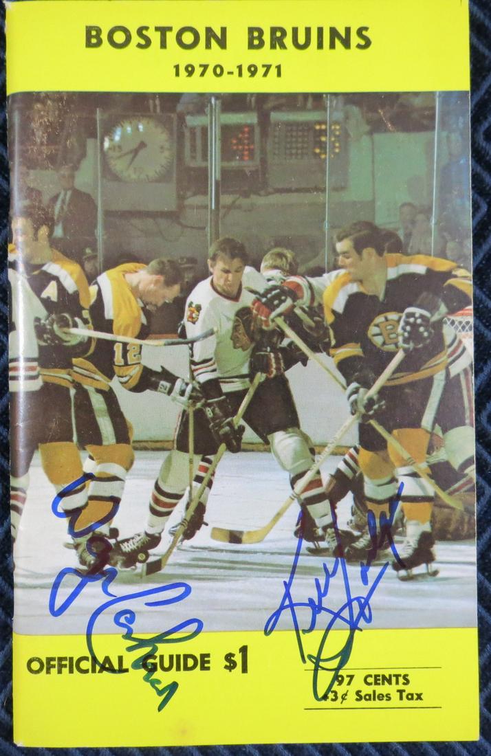1970-71 Boston Bruins Signed Hockey Media Guide (1 of 2)