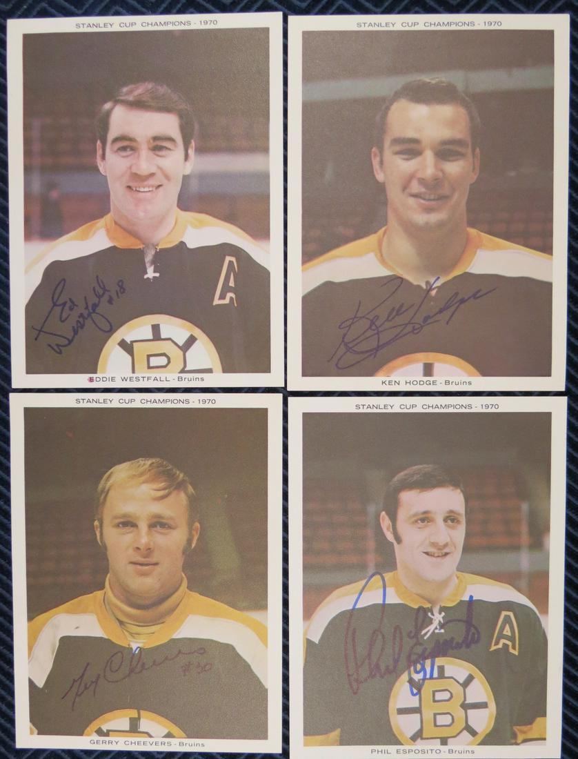 (4) 1971 Boston Bruins Signed Hockey Photos (1 of 3)