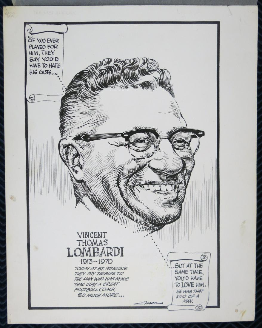 Bruce Stark Original Artwork: Vince Lombardi (1 of 3)