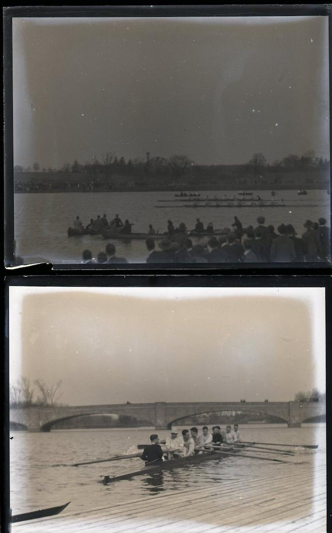 (2) c. 1900 Harvard Rowing Crew 4 x 5 Glass Plate (1 of 3)