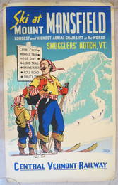 Stephen Vorhees Mount Mansfield Ski Winter Poster