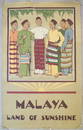 DV Cowen Vintage Malaya Land of Sunshine Travel Poster