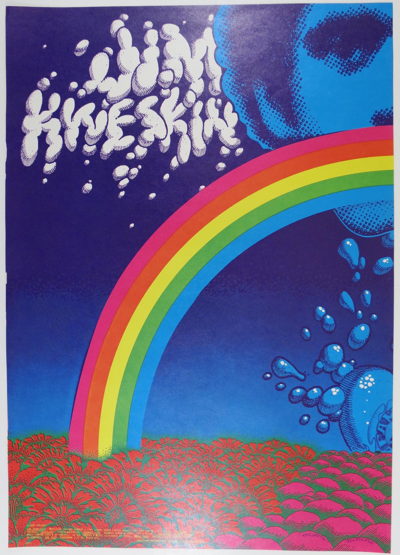 1967 RICK GRIFFIN AVALON BALLROOM CONCERT POSTER: Family Dog #FD95-1. 14 x 20. Jim Kweskin, Jug Band and Sons of Champlin. An unrestored concert poster that appears virtually unused. Closer inspection may reveal one or two minor flaws. Original and v