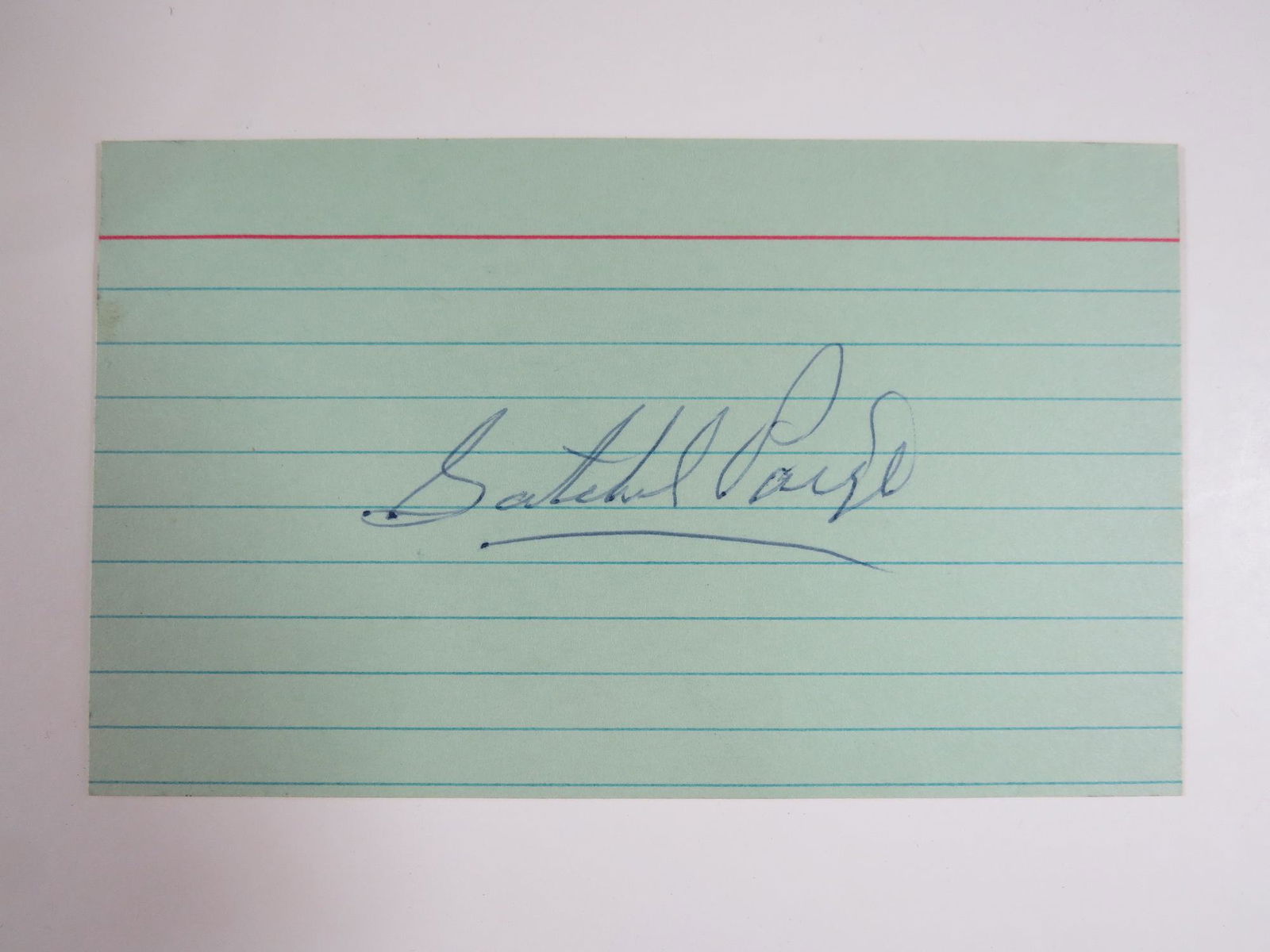 Satchel Paige Baseball HOFer Signed 3 x 5 Card (1 of 4)