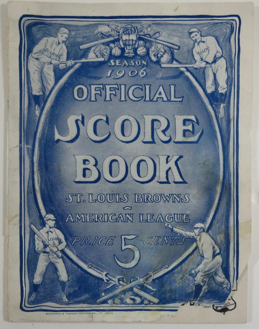 1906 Browns vs Cleveland Naps Baseball Program (1 of 5)
