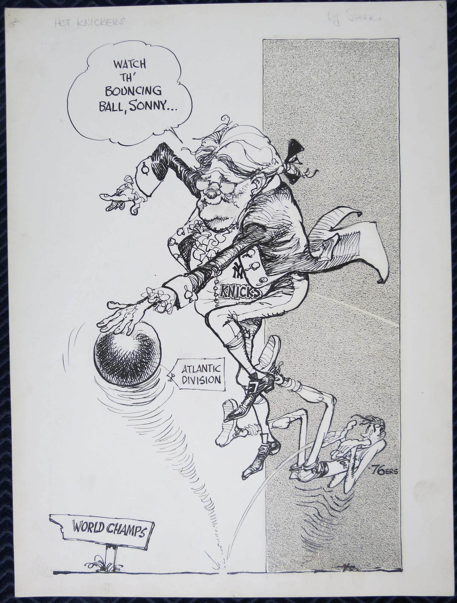 Bruce Stark Original Artwork: Knicks vs 76ers (1 of 3)