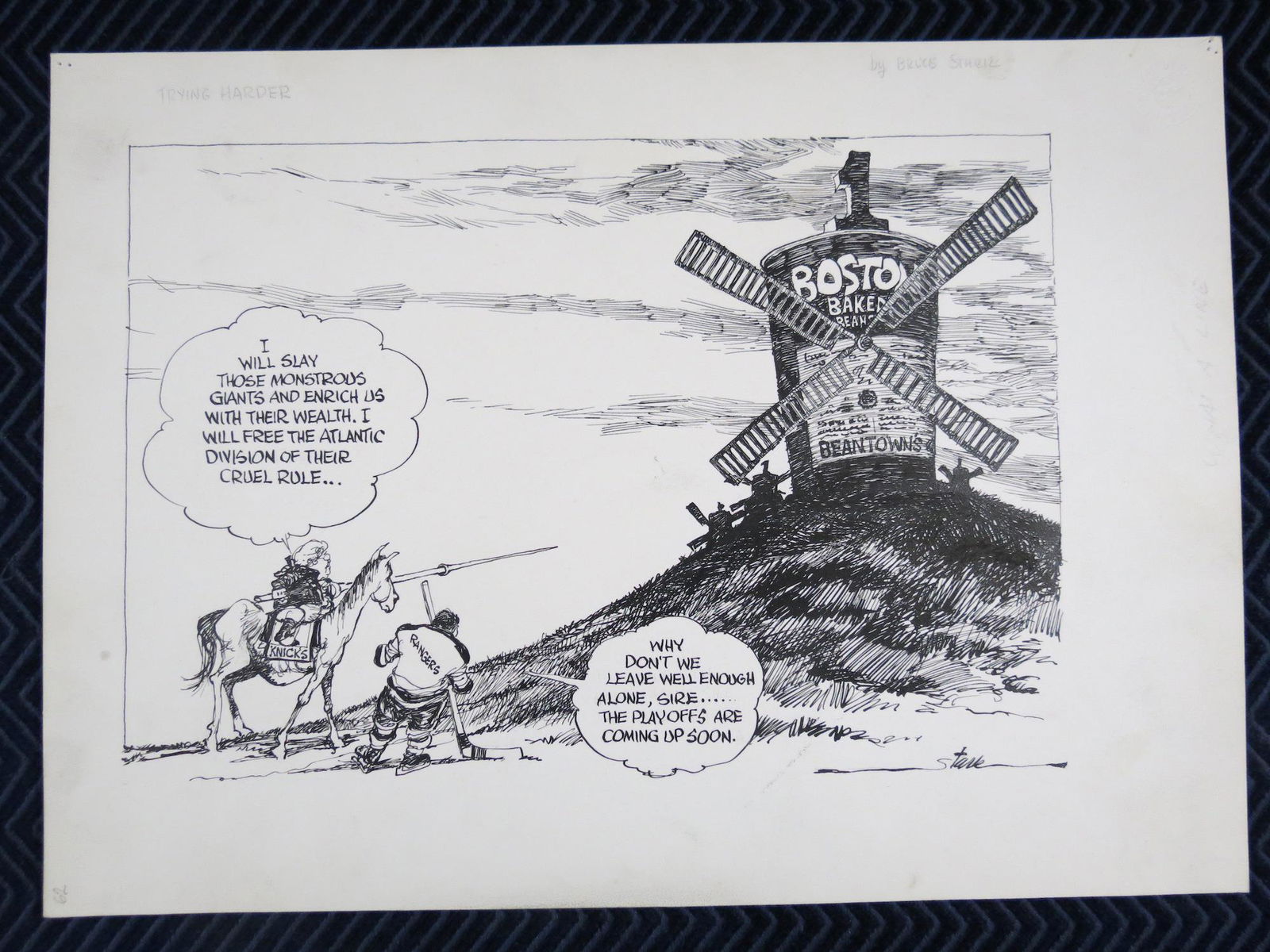 Bruce Stark Original Artwork: NY Knicks and Rangers (1 of 3)