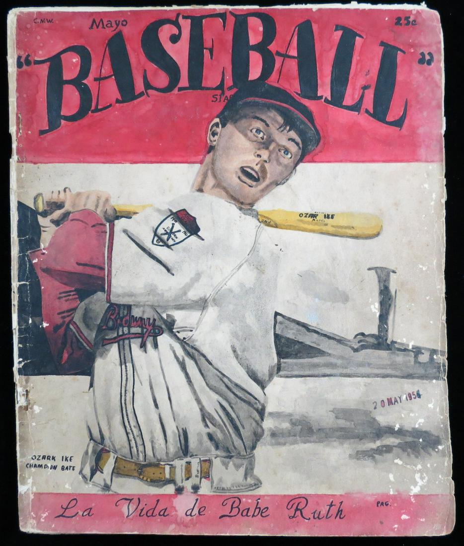 Amazing 1954 Folk Art Cuban Baseball Original Artwork (1 of 11)