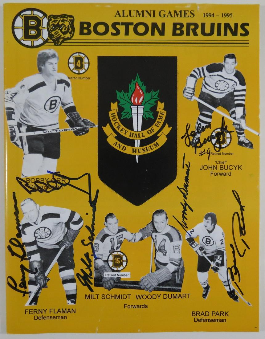 Boston Bruins Greats Signed Program w/ Bobby Orr (1 of 3)