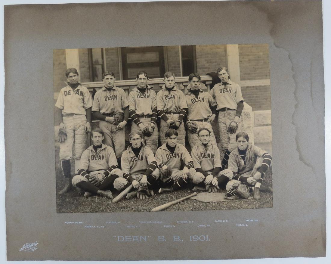 1901 Dean College Baseball Team Imperial Cabinet Photo (1 of 8)