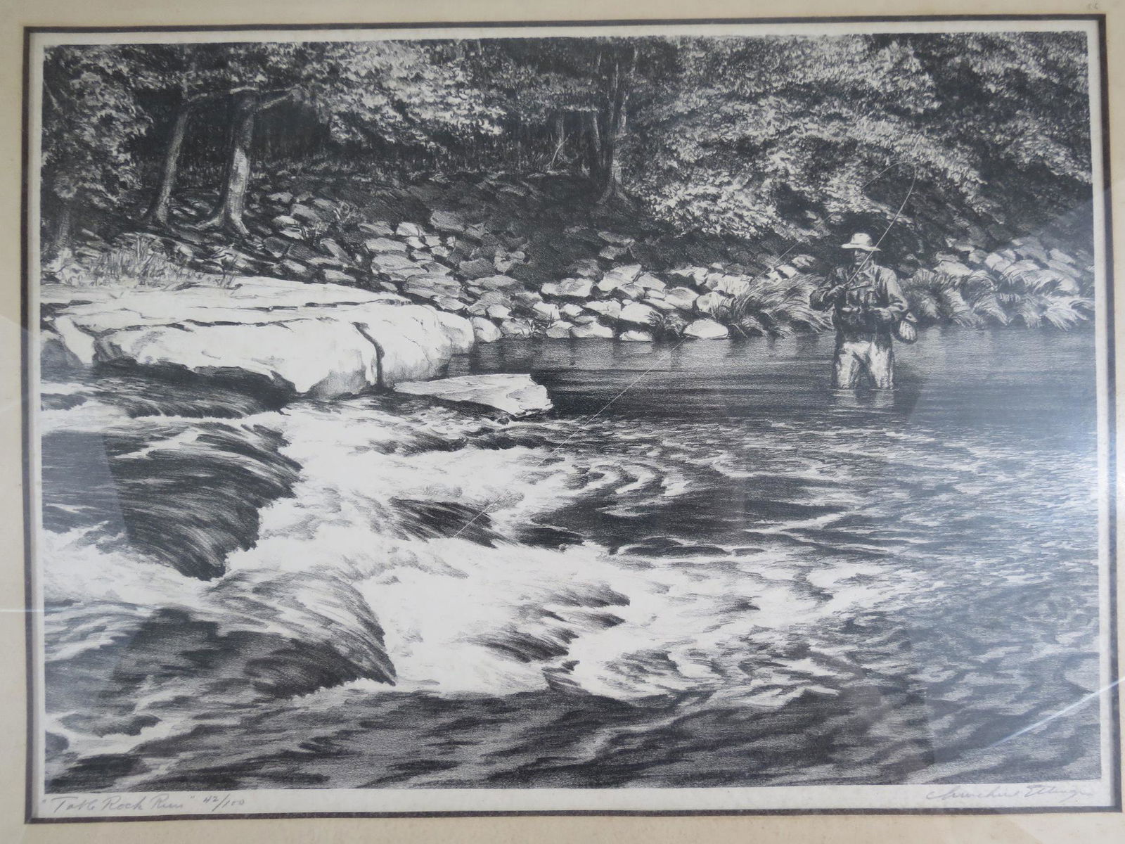 Churchill Ettinger Signed Ltd Ed Etching Fly Fishing (1 of 6)