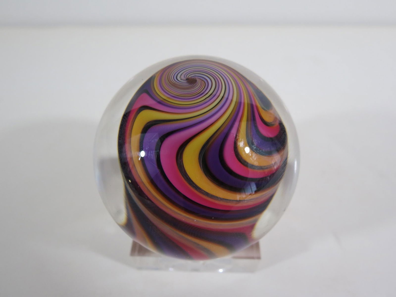 Large Art Glass Three Color Swirl Marble 48MM (1 of 4)