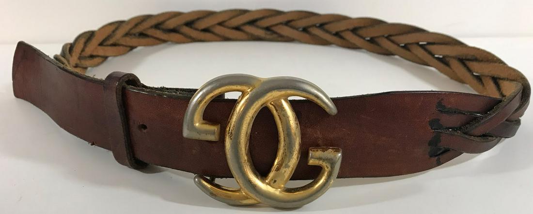 Vintage GUCCI Braided Leather Belt-46 Inches (1 of 5)