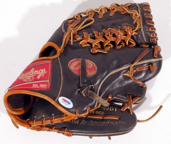 5 2006 Dustin Pedroia Signed Game Used Baseball Glove Lot 5