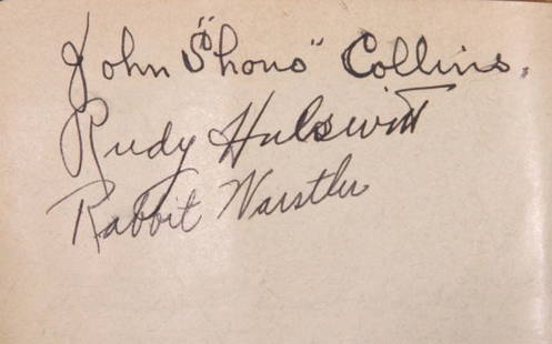 Autograph Album w/ Chuck Klein Shano Collins: Autograph album kept by a fan who attended games in the 1930's. (44) total signatures with key's being Chuck Klein, John Shano Collins, Rudy Hulswitt, Danny MacFayden, Leo Durocher, Pepper Martin,