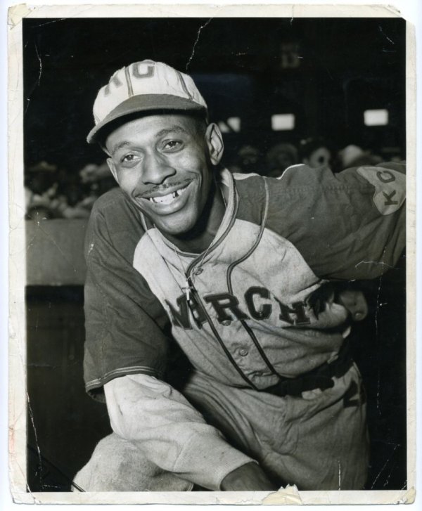 Satchel Paige of the KC Monarchs Negro League Photo: Vintage 8 x 10" photo of Satchel Paige with the Kansas City Monarchs. Culver stamping on the back. Some edge and surface wear, but the image is crystal clear. Exceptional image!