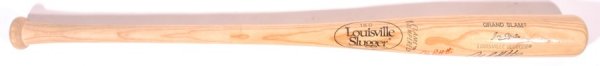 Andy Pettitte Twice Signed Baseball Bat: 32 1/2" Louisville Slugger 180 Joe Carter model bat has been signed in Mint ink twice by Andy Pettitte. Pettitte has added "98' WS Champs" and "11/4/03" beneath his signatures. The bats rate Near Mint