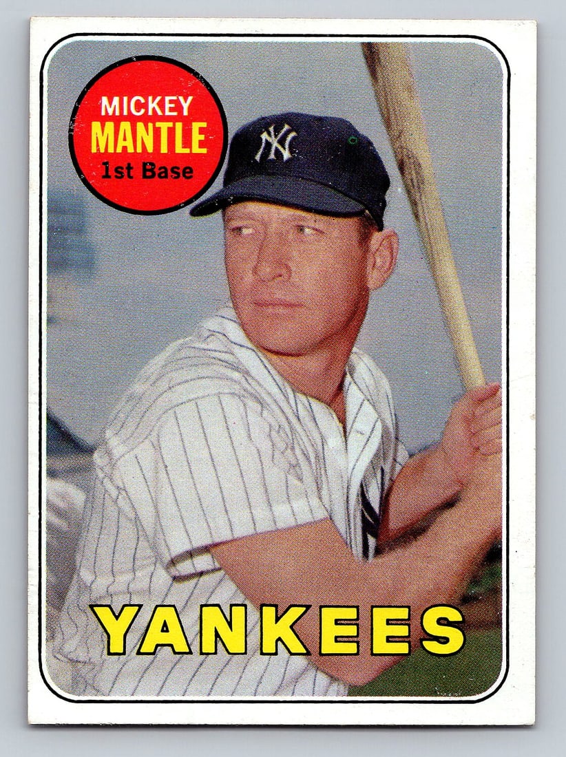 1969 Topps Mickey Mantle Baseball Card (1 of 2)