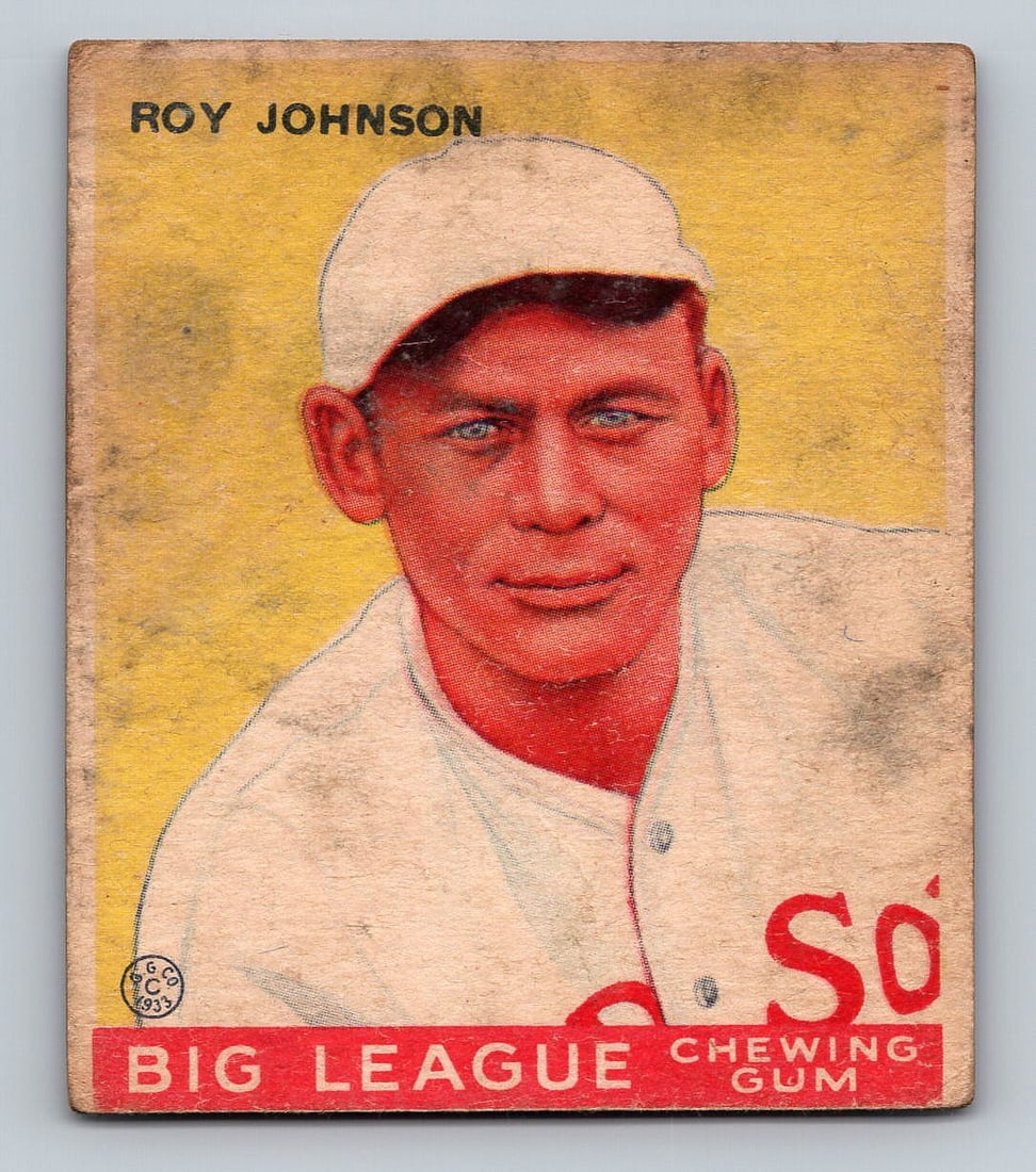1933 GOUDEY Roy Johnson Baseball Card: Poor