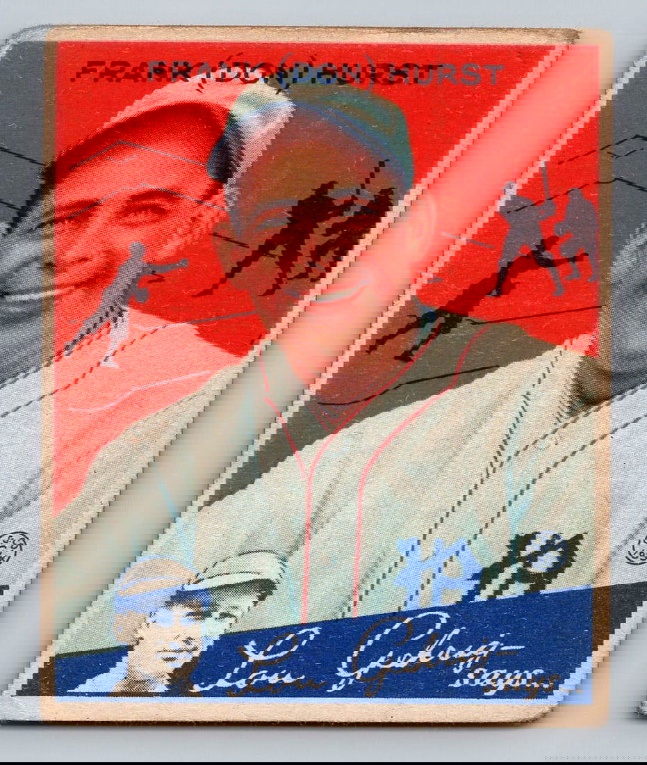 1934 GOUDEY Frank Hurst Baseball Card (1 of 2)