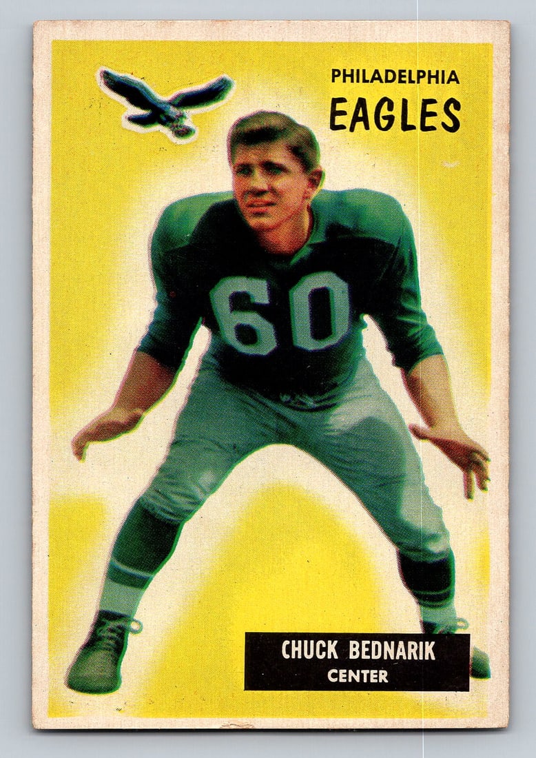 1955 BOWMAN Chuck Bednarik Football Card (1 of 2)