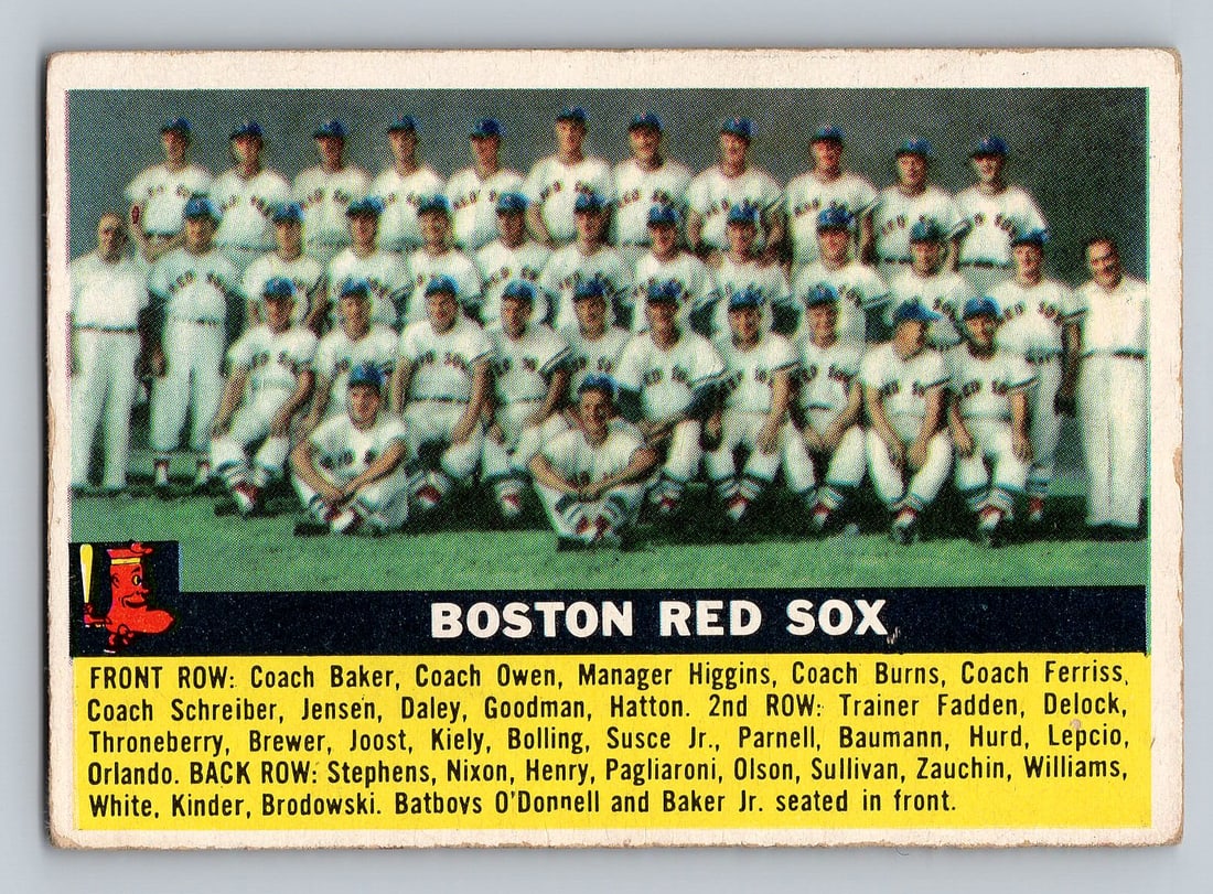 1956 TOPPS Boston Red Sox Team Baseball Card w/ Ted Williams (1 of 2)