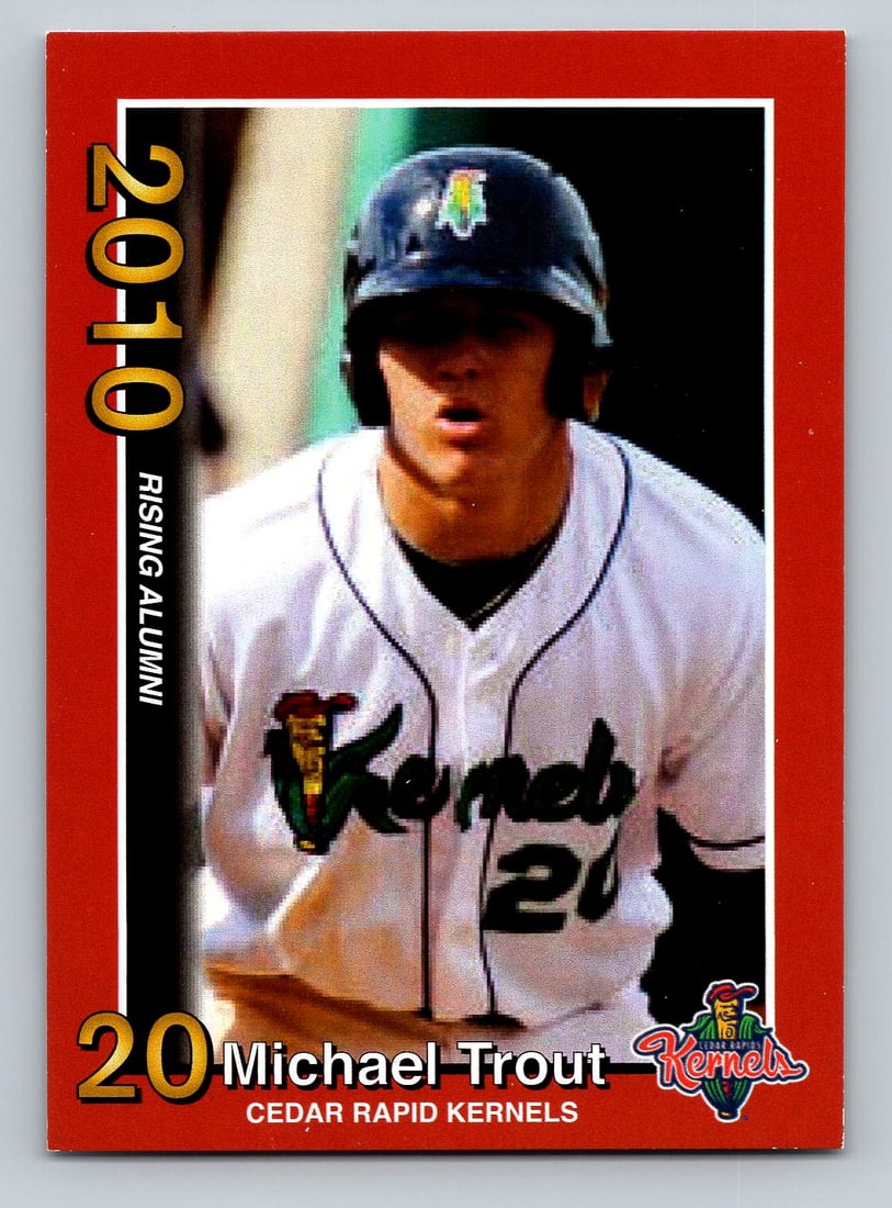 2010 Mike Trout Cedar Rapids Kernels Rookie Baseball Card (1 of 2)