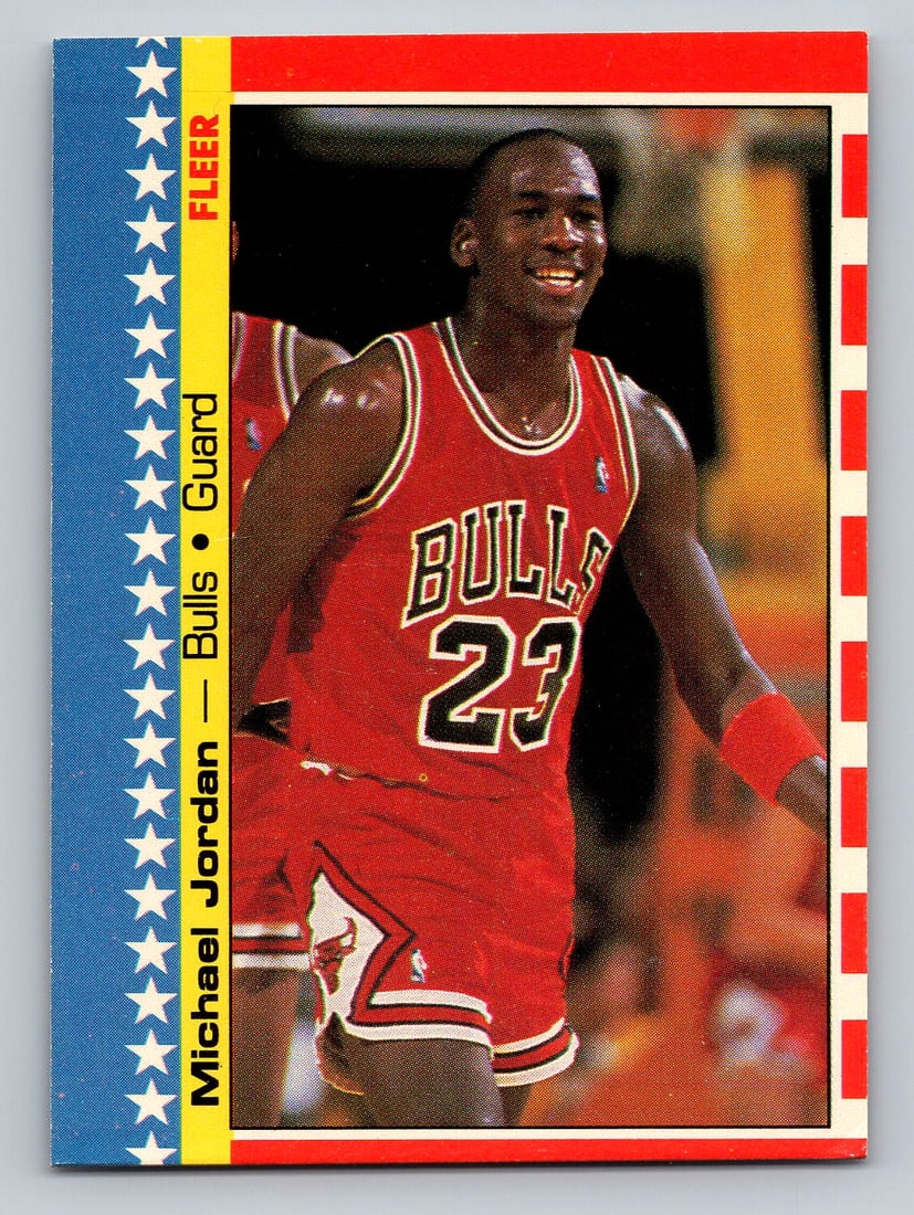 1987 FLEER Decal Sticker Michael Jordan Basketball Card (1 of 2)