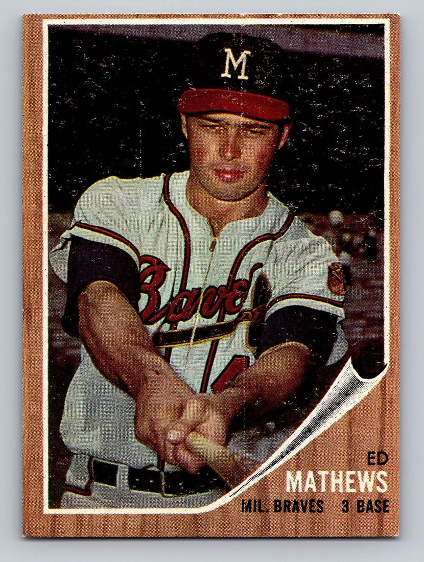 1962 TOPPS Eddie Matthews Baseball Card (1 of 2)