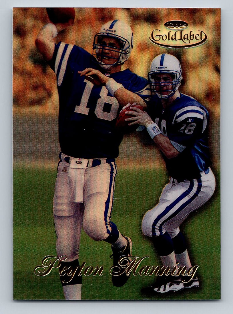 1998 TOPPS Peyton Manning Gold Label Rookie Football Card (1 of 2)
