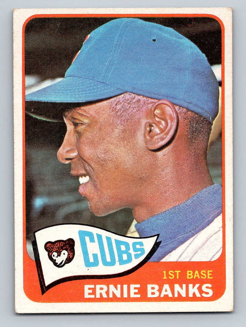 1965 TOPPS Ernie Banks Baseball Card: VG-EX