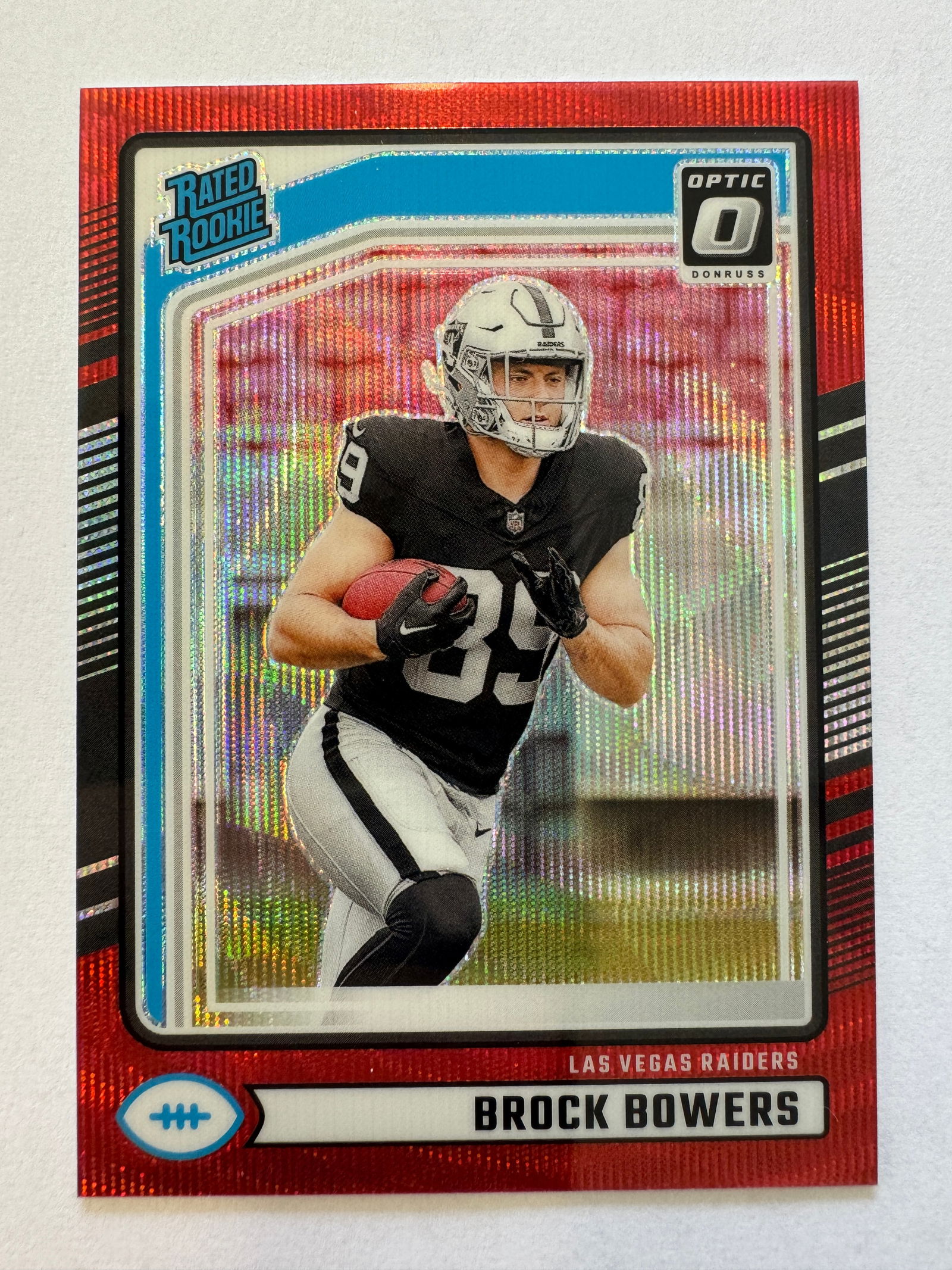 2024 Panini Optic Brock Bowers Red Pulsar Rated Rookie: MINT