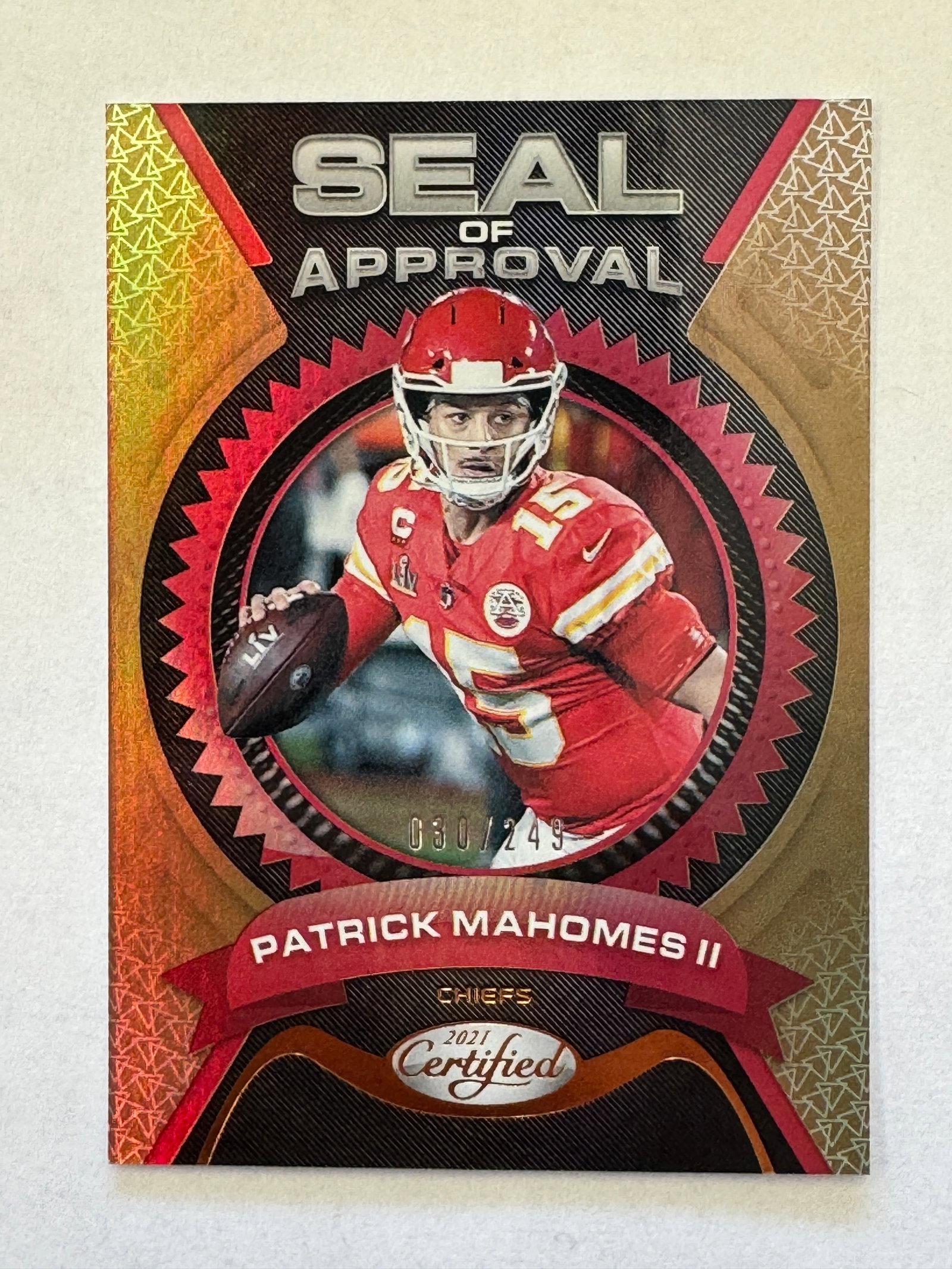 2021 Panini Certified Patrick Mahomes Seal Of Approval #/249: MINT