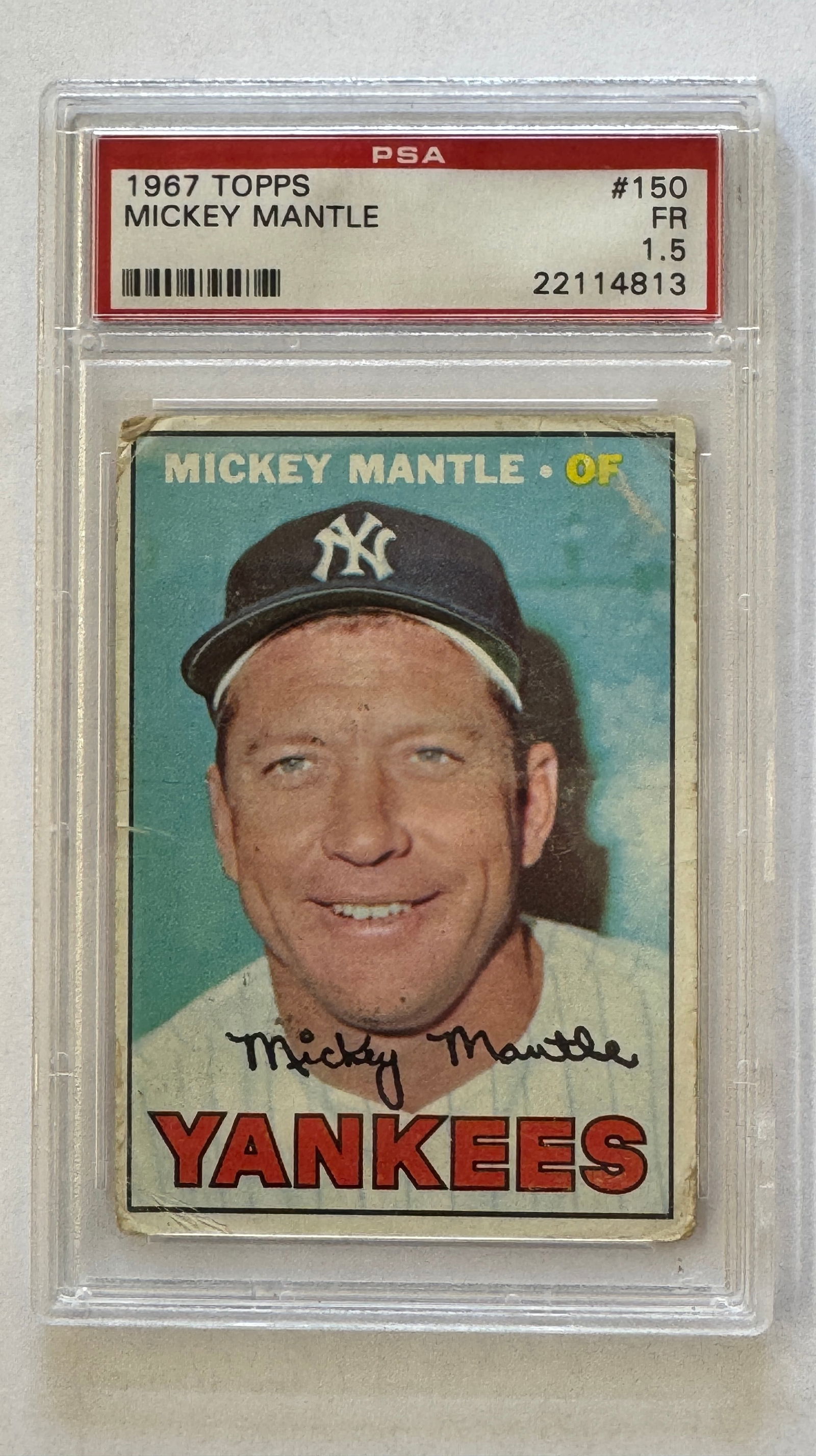 1967 Topps Mickey Mantle Baseball Card PSA 1.5 Fair (1 of 2)