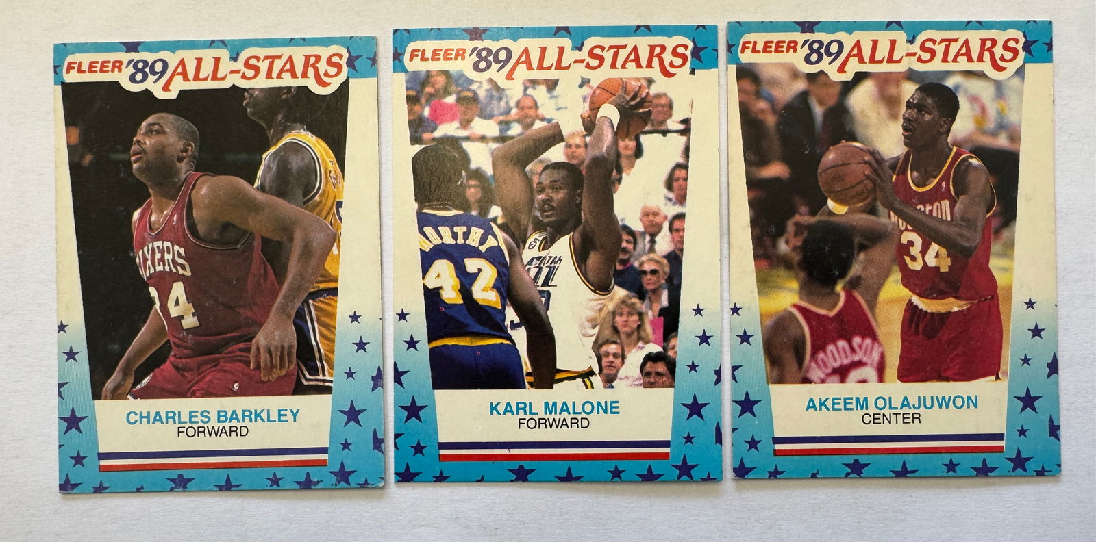 (3) 1989 Fleer Basketball Sticker Lot - All Stars (1 of 2)