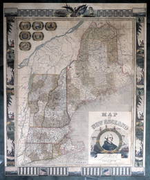 1847 Ensigns and Thayer Large Decorative Map of New England