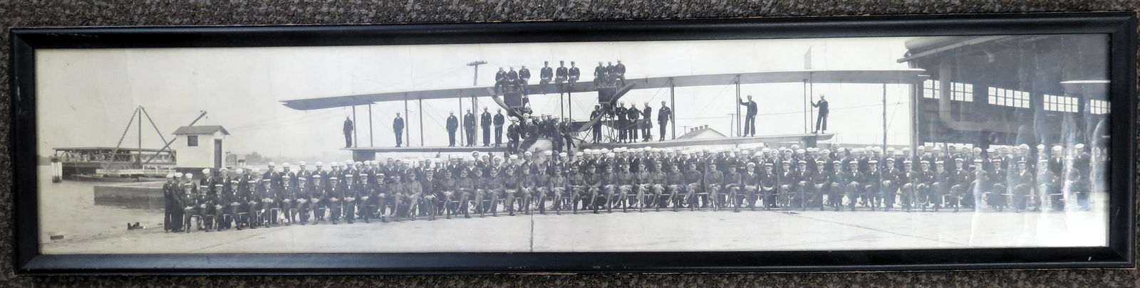 WWI Original Panoramic Photograph Massive Airplane and Soldiers (1 of 11)