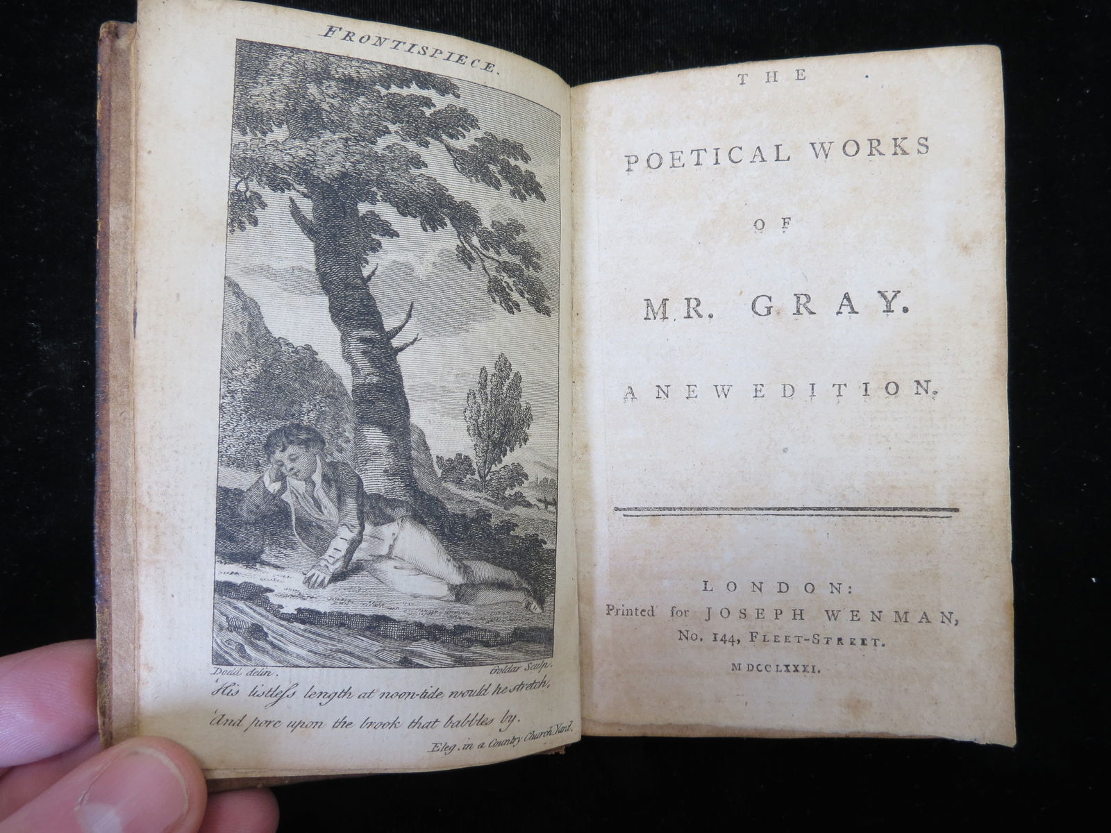 1781 The Poetical works of Mr. Gray Small Hardcover Book - Thomas Gray (1 of 4)