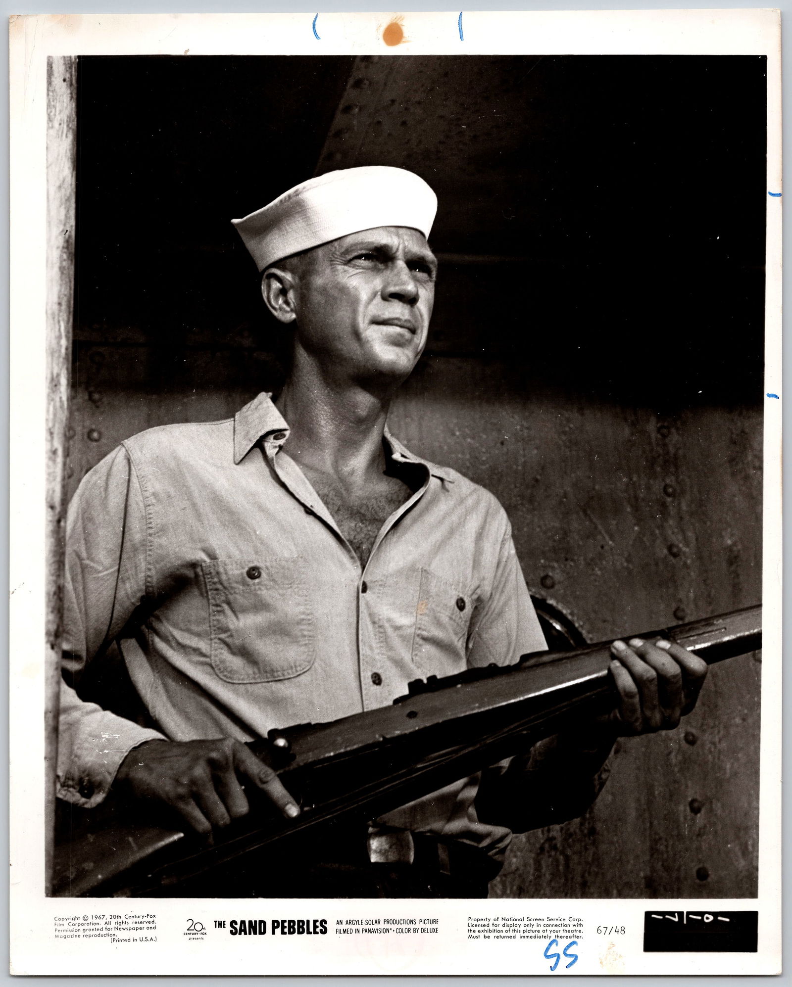1967 Steve McQueen Sand Pebbles 8 x 10 Movie Still Photo: Vintage and original to 1967. Some editors marks. Excellent. We offer in house shipping for this item or you can arrange to pick it up at our South Chatham Cape Cod office. Just let us know at the clo