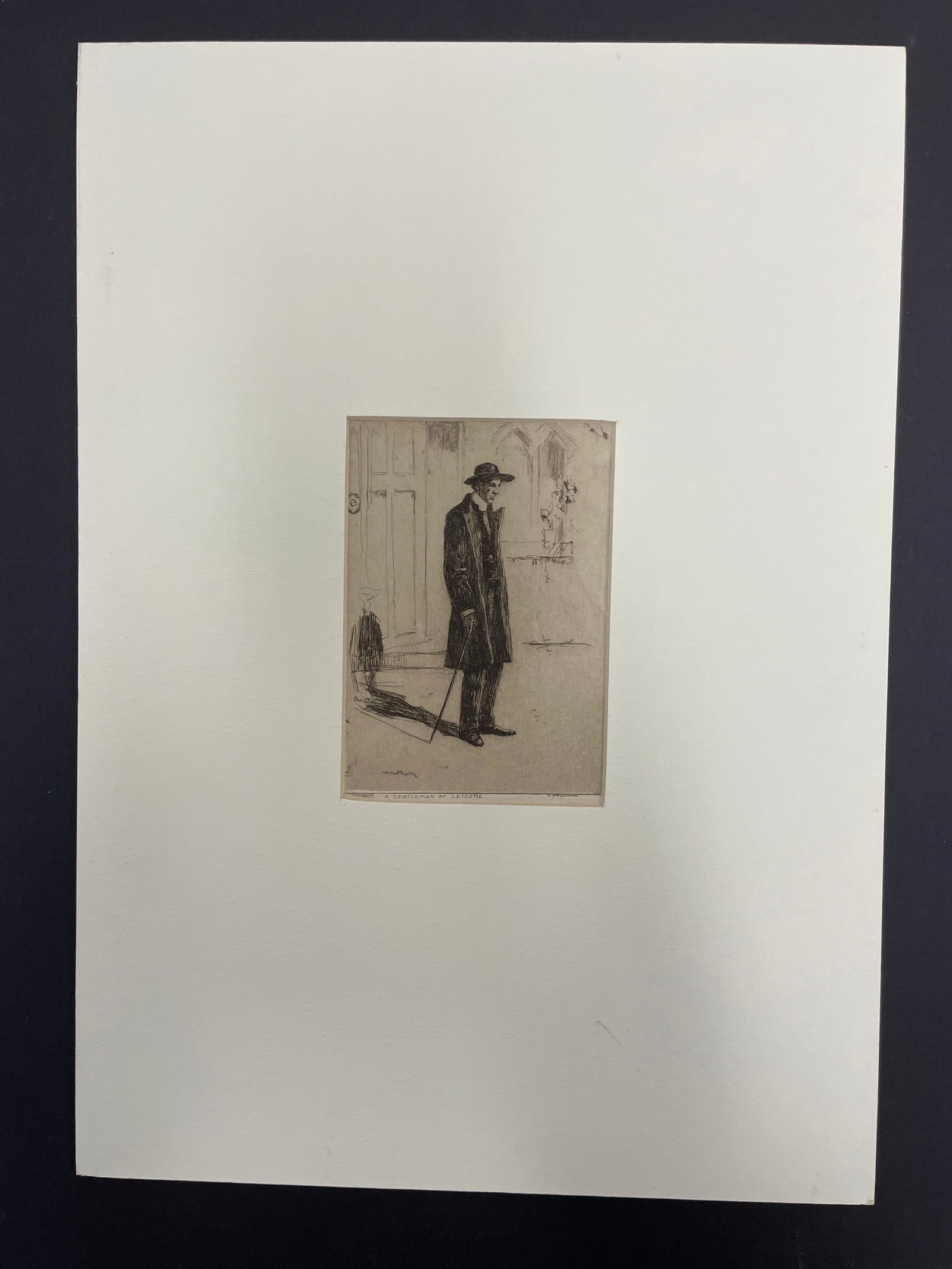 1896 Sir D.Y. CAMERON Signed Etching SCHOLAR GYPSIES/A GENTLEMAN OF LEISURE (1 of 4)