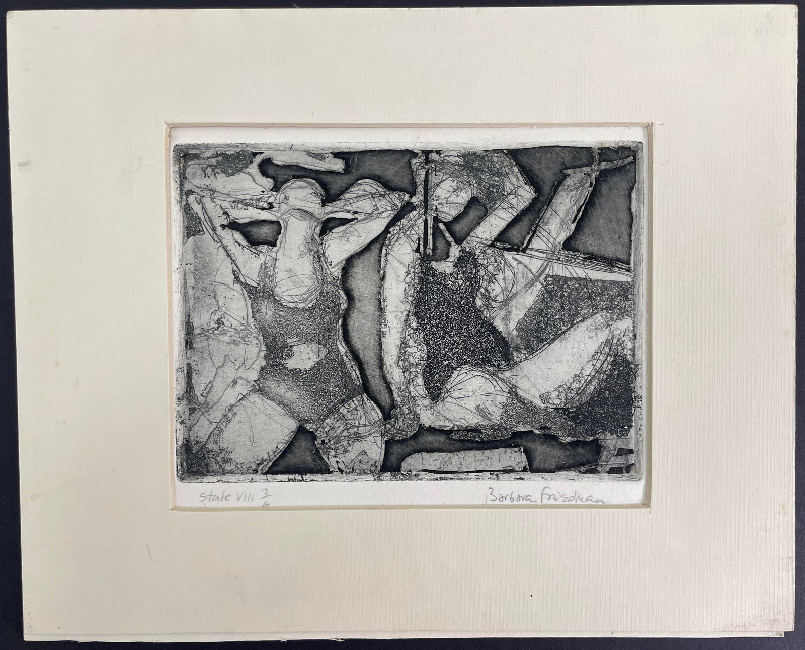 1978 BARBARA FRIEDMAN Etching STATE VIII #2/6 (1 of 6)