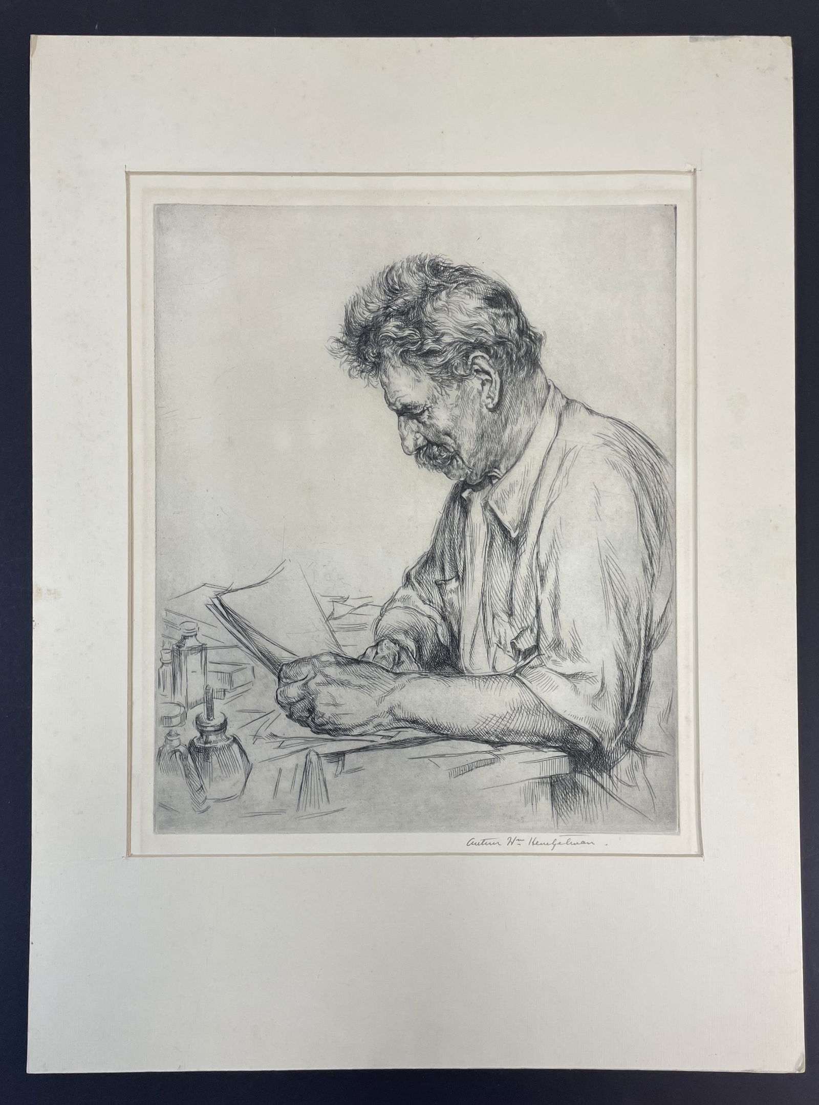 Vintage ARTHUR WILLIAM HEINTZELMAN Signed Etching (1 of 4)