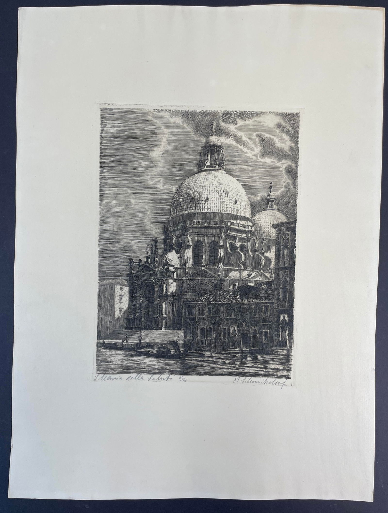 Vintage SANTA MARIA DELLA SALUTE CHURCH Signed Etching #65/950 (1 of 5)