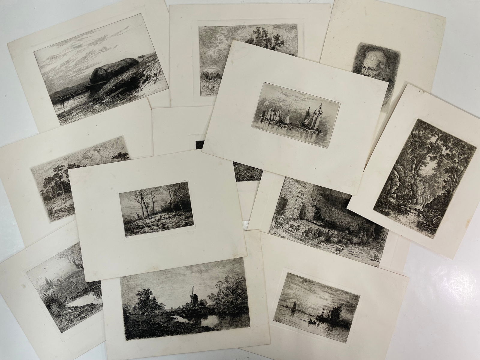 Collection of (12) Assorted 19th Century Etchings (1 of 13)