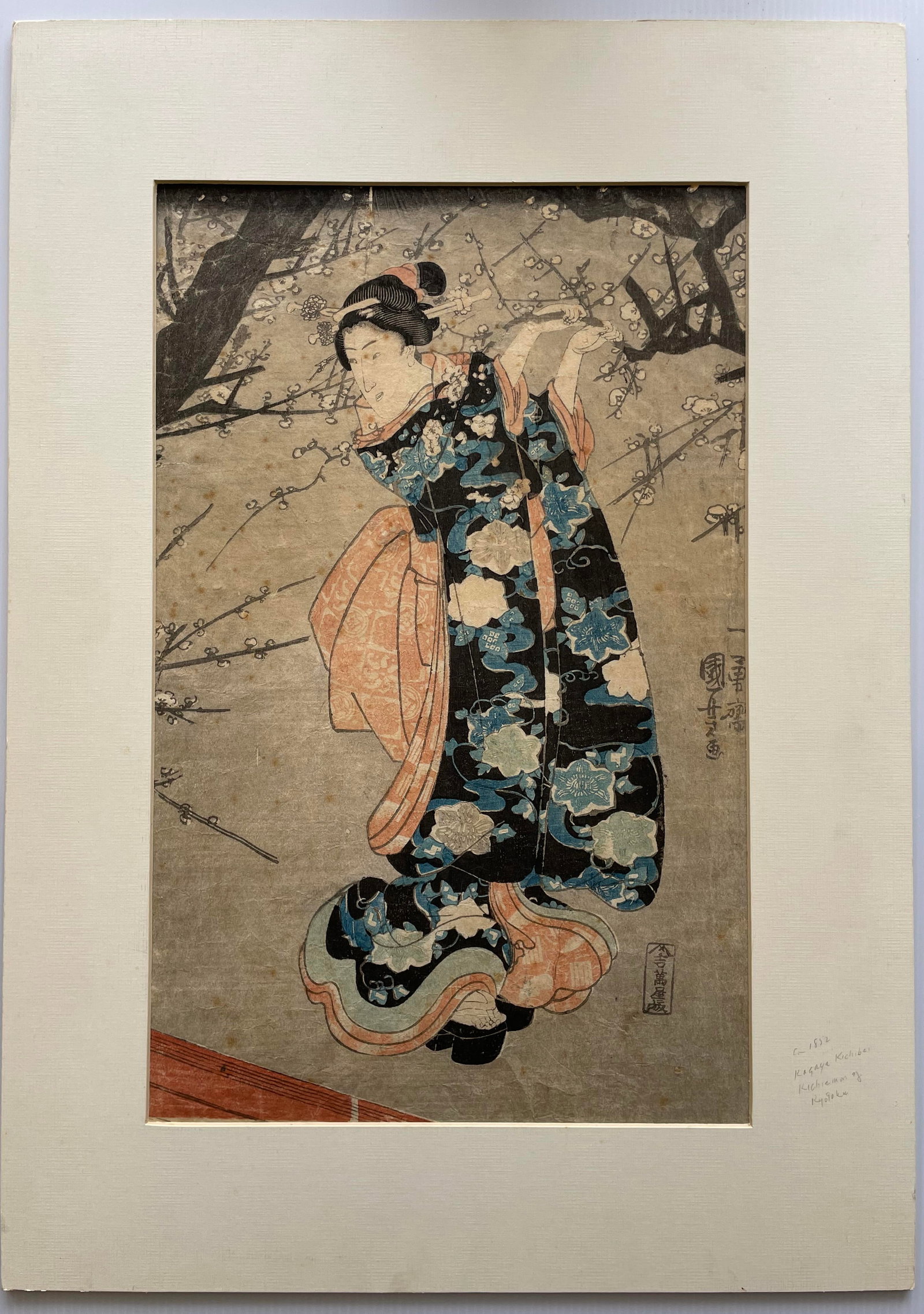 Original 19th Century Japanese Woodblock Print UTAGAWA KUNIYOSHI #25: Print measures approx 9.75â€ by 14.5â€and is titled, Women. The print is in very good condition but does have some slight discoloration/toning. We offer in house ship