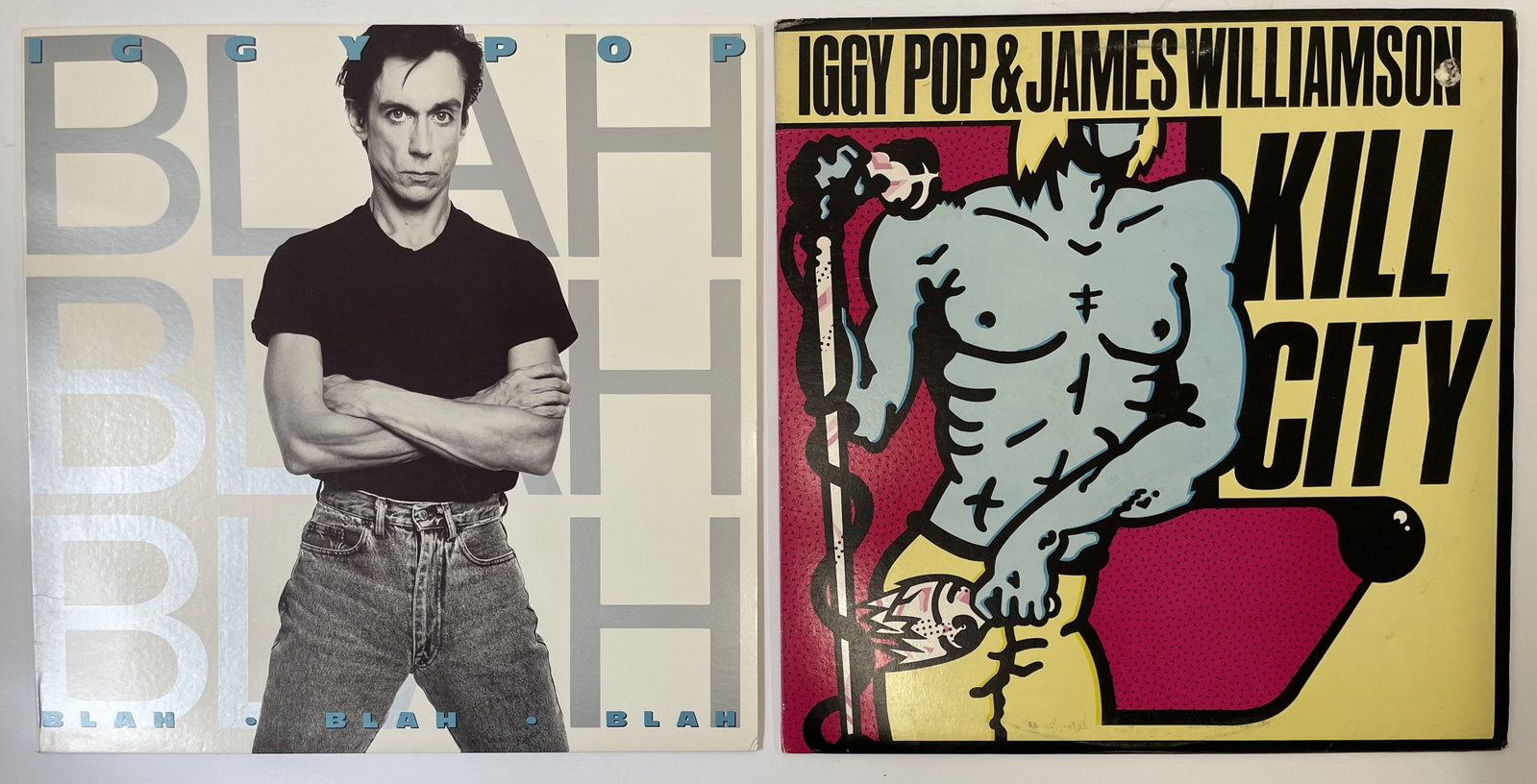 (2) IGGY POP Record Albums: Albums included: Blah Blah Blah, Kill City. Records will all come in their original jackets and most with the original paper sleeves inside. All show only light use.