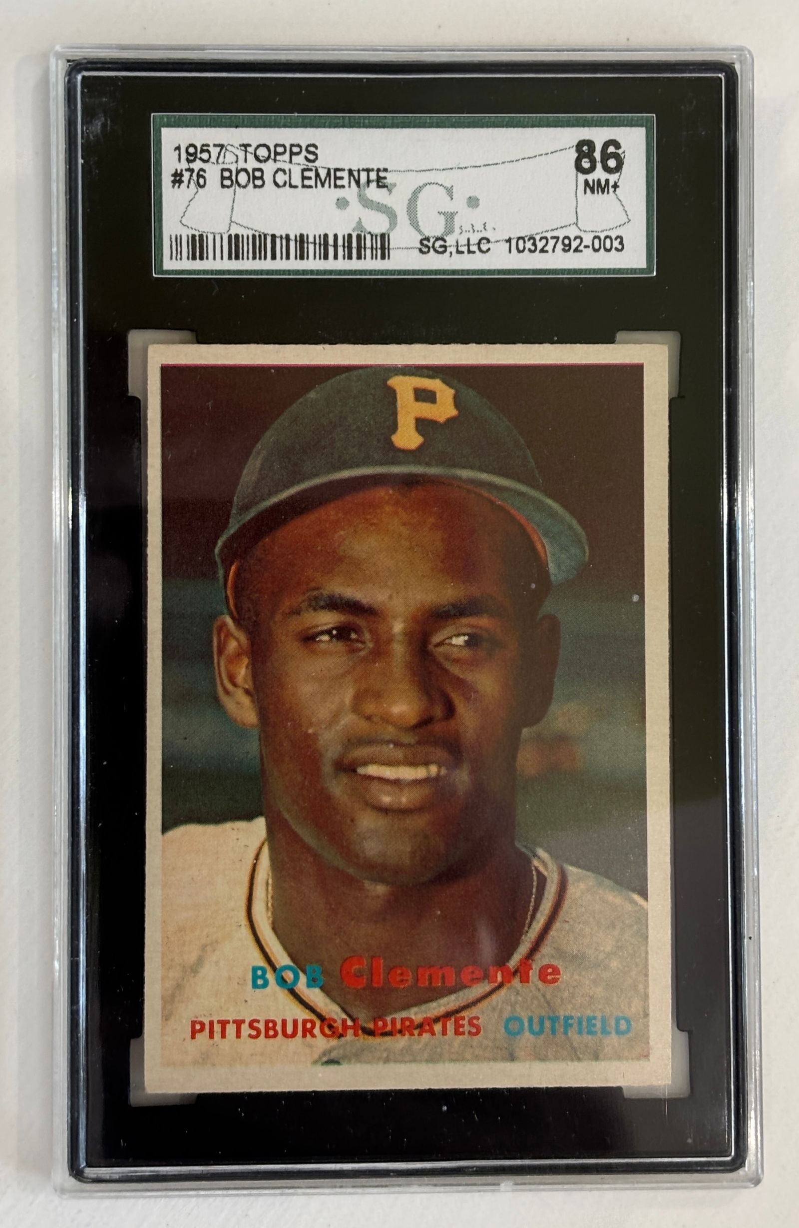 1957 Topps #76 Roberto Clemente SGC 86 7.5 NM+ Baseball Card (1 of 2)