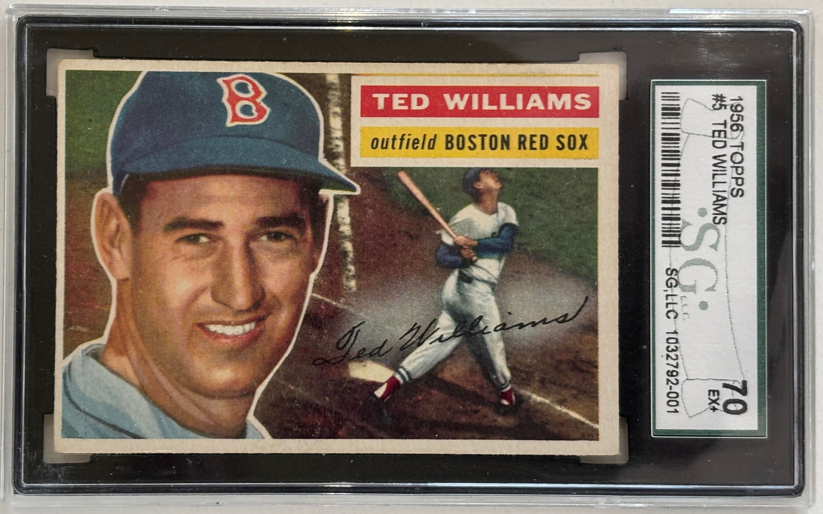 1956 Topps #5 Ted Williams Baseball Card SGC 70 EX+ 6.5 (1 of 2)