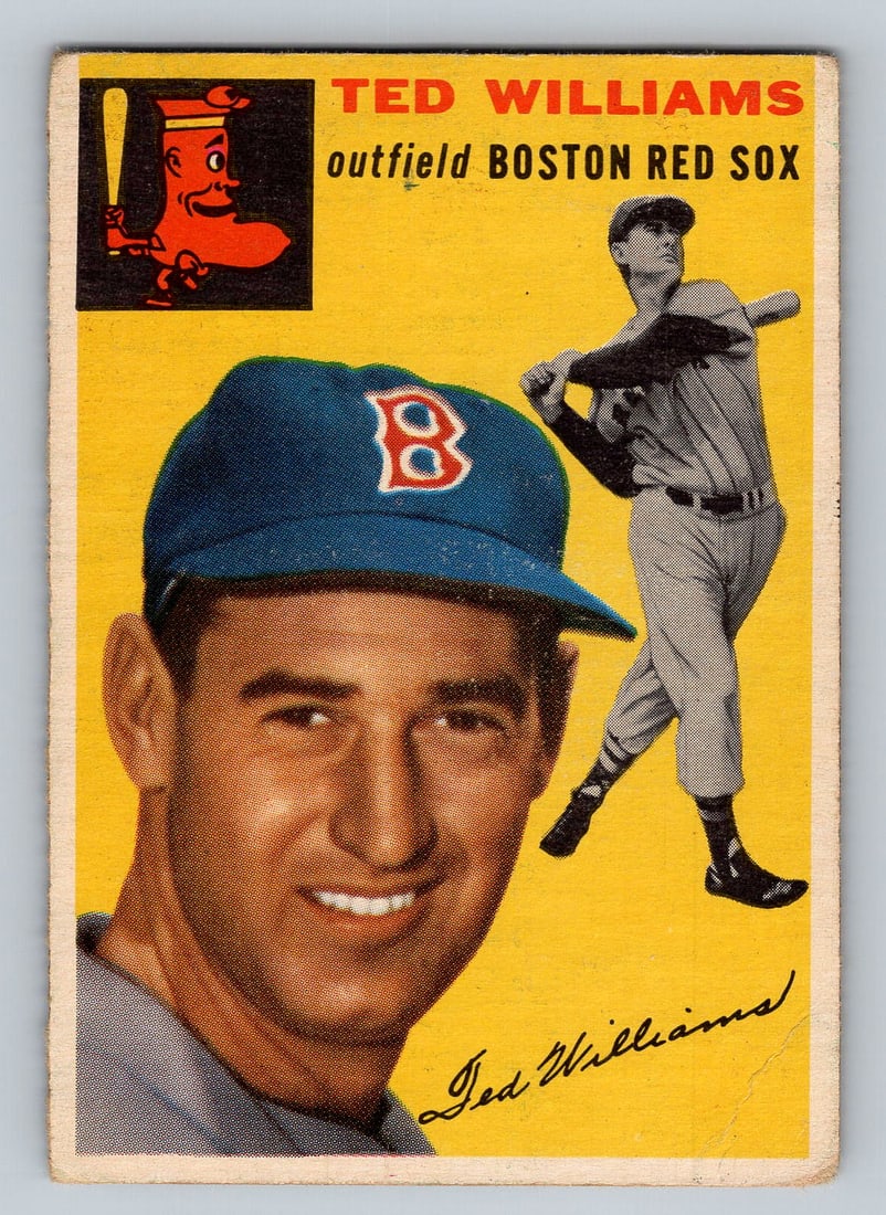 1954 Topps Ted Williams #250 Scarce Yellow Background (1 of 2)