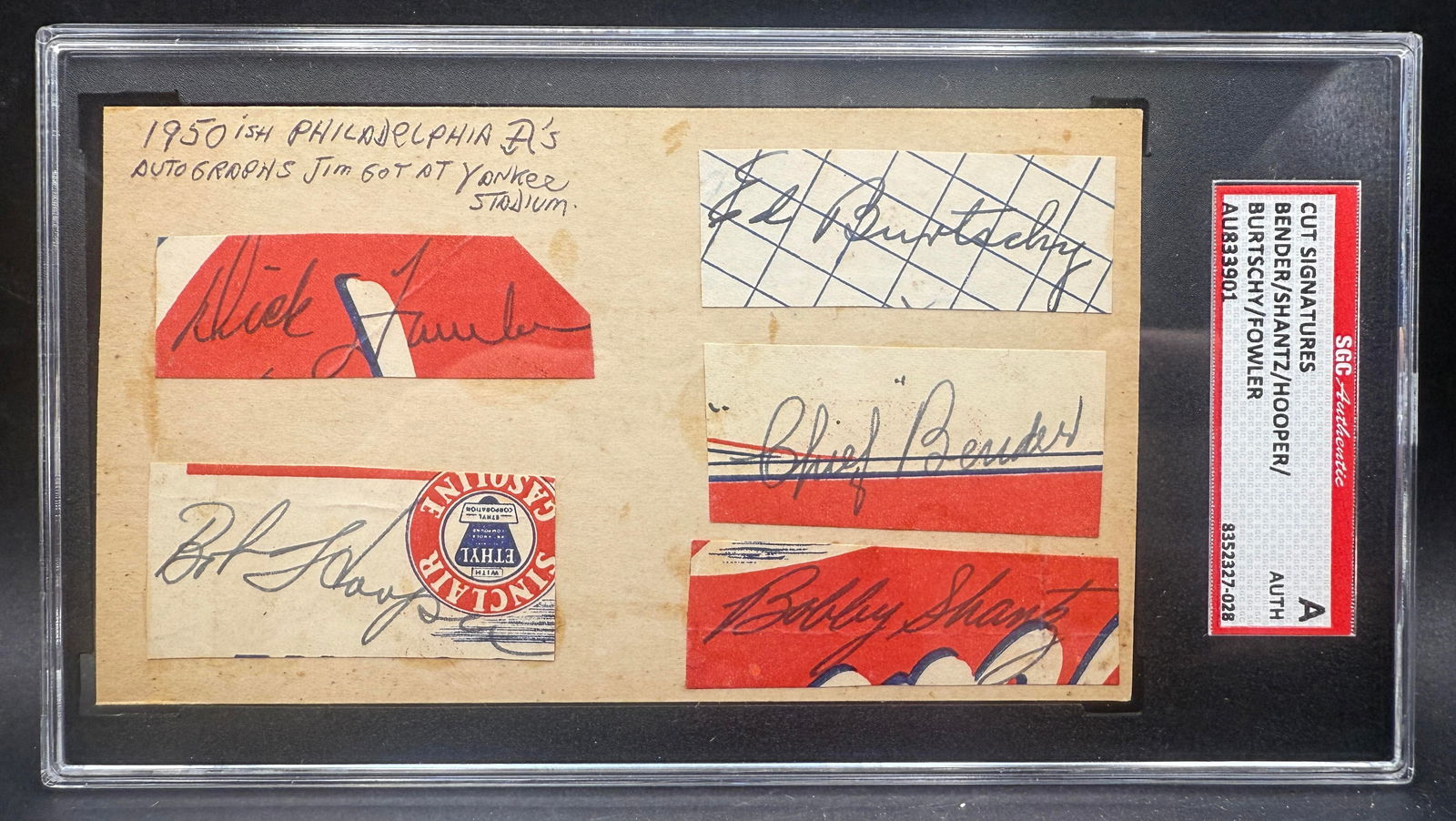 Chief Bender and more Signed Baseball Index Card - SGC Auth (1 of 6)